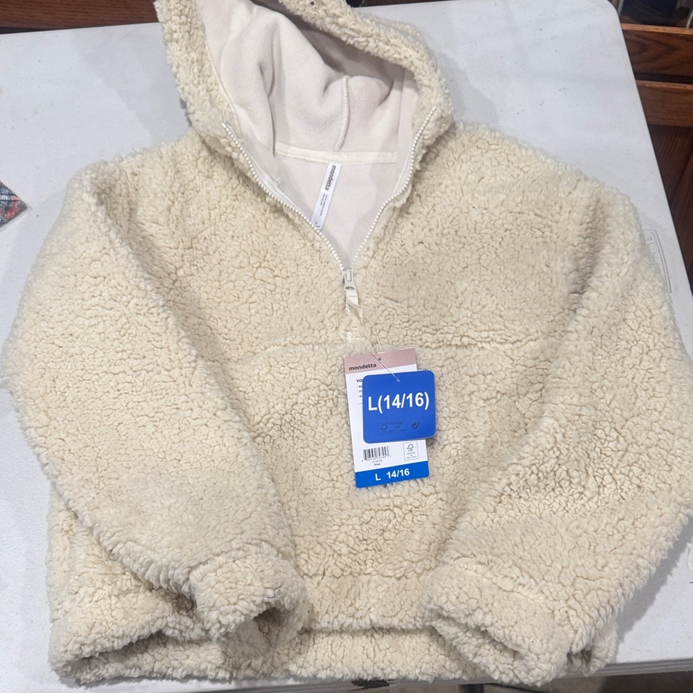 Mondetta Cream Sherpa Kids Hoodie